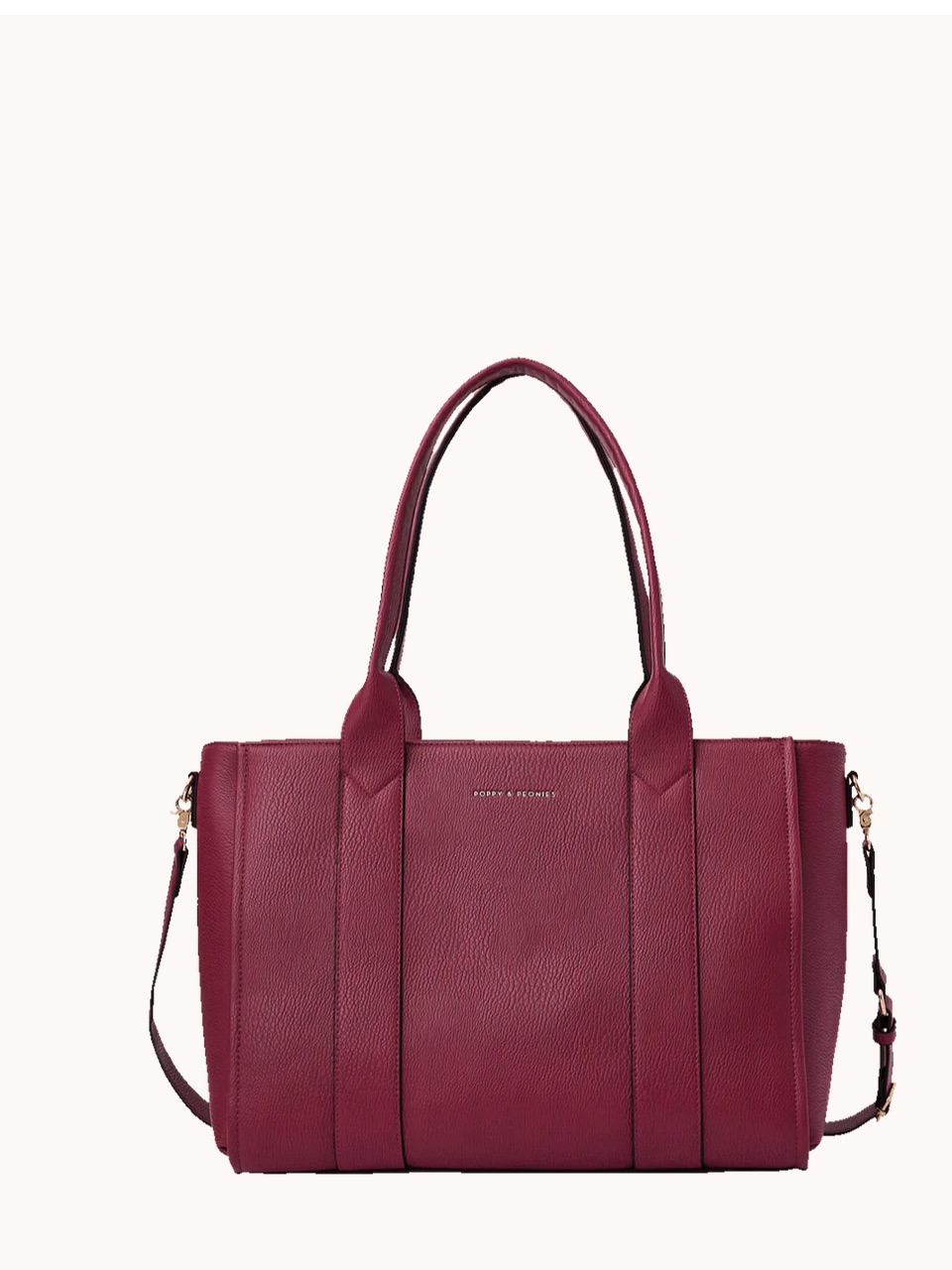 Structured Tote Bag In Burgundy By